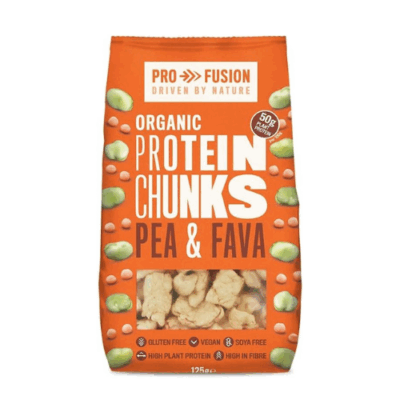Profusion Organic Vegan Pea and Fava Protein Chunks, 125g - High Protein & Gluten-Free - Soya-Free Meat Substitute AMZ