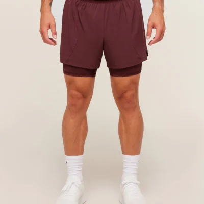 Gymshark Running 4" 2in1 Shorts Rich Maroon