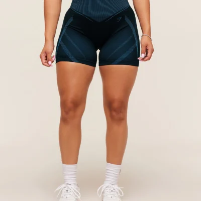 Gymshark x Analis Seamless Shorts - Midnight Blue/Lats Blue