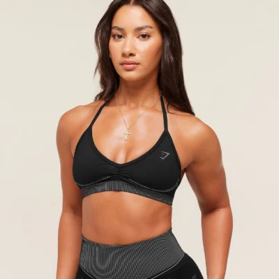 Gymshark x Analis Seamless Sports Bra - Black/Silver Grey
