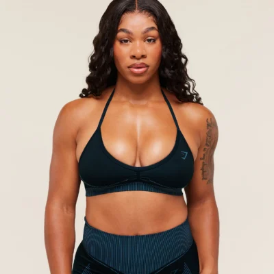 Gymshark x Analis Seamless Sports Bra - Midnight Blue/Lats Blue