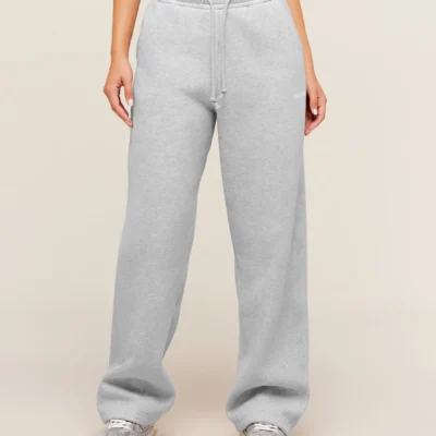 Gymshark Cosy Luxe Straight Leg Joggers Bros Soft Grey Marl
