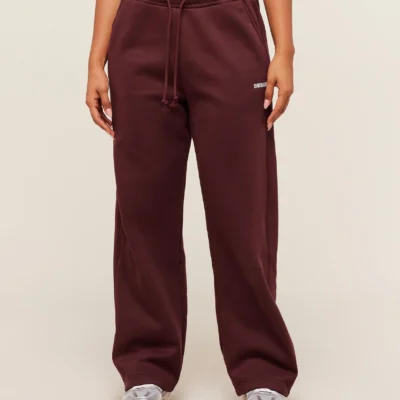 Gymshark Cosy Luxe Straight Leg Joggers Rich Maroon