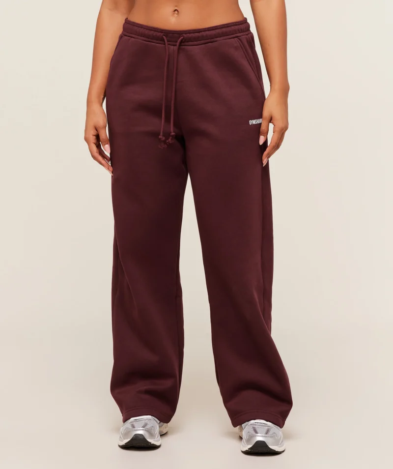Cosy Luxe Straight Leg Joggers Rich Maroon