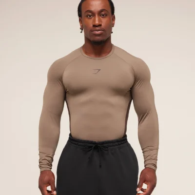Gymshark Element Baselayer Long Sleeve T-Shirt Soul Brown/Archive Brown