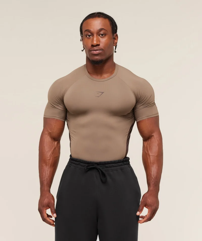 Gymshark Element Baselayer T-Shirt Soul Brown Archive Brown