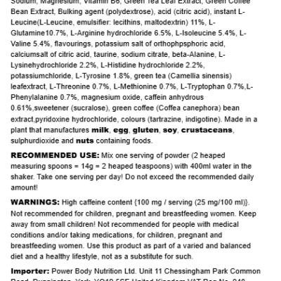 ⁦Amino Energy Zero with Electrolytes BioTechUSA 360 grams⁩ – תמונה ⁦3⁩