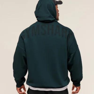 Gymshark Power Zip Up Hoodie Deep Petrol Blue