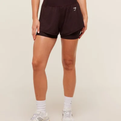 Gymshark Vital 2-in-1 Shorts Rich Maroon/Marl