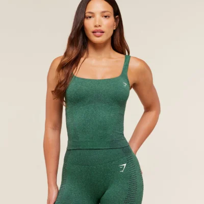 Gymshark Vital Tank With Shelf GS Lift Green/ Marl