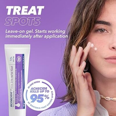 ⁦Acnecide Face Gel 5% Benzoyl Peroxide Acne Treatment for Spot Prone Skin 15g AMZ⁩ – תמונה ⁦3⁩