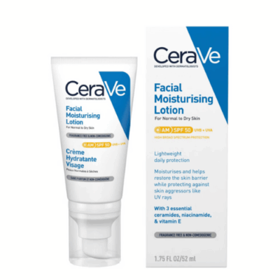 CeraVe AM Facial Moisturising Lotion SPF50 for Normal to Dry Skin 52ml