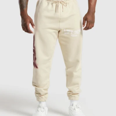 Gymshark Department Graffiti Joggers White Outlet