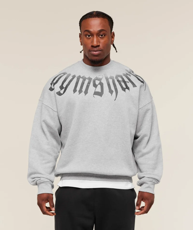 Gymshark Fade Graphic Crew Light Grey Core Marl