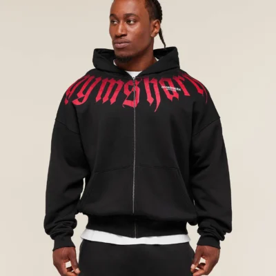 Gymshark Fade Graphic Zip Up Hoodie Black