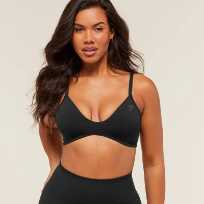 Gymshark Soft Sculpt V-neck Sports Bra Black