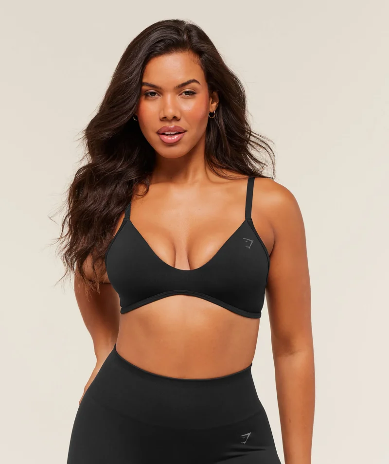 Gymshark Soft Sculpt V-neck Sports Bra Black