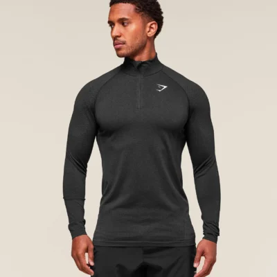 Gymshark Vital 1/4 Zip Black/Silhouette Grey Outlet