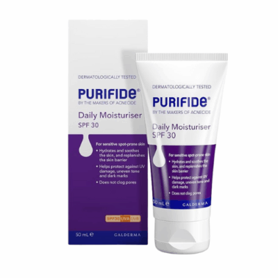 Purifide by Acnecide SPF 30 Daily Face Moisturiser for Acne Prone Skin & Blemish Control 50ml AMZ
