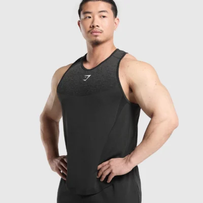 Gymshark Shadow Seamless Stringer Black Outlet