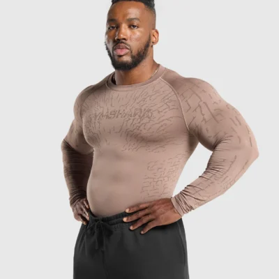 Gymshark Tectonic long sleeve T-Shirt Brown Outlet