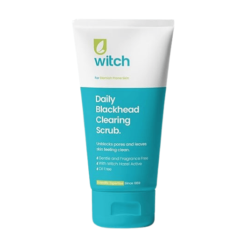 Witch Daily Blackhead Clearing Scrub 150ml, unblocks pores, gentle and fragrance free, with Witch Hazel Active and anti-inflammatory salicylic acid
