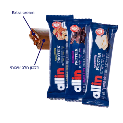 ⁦allin Extra Cream Protein bars 24x50g⁩ – תמונה ⁦3⁩