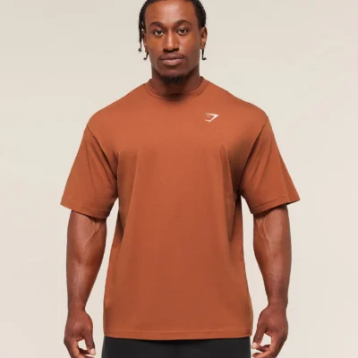 Gymshark Essential Oversized T-Shirt Spiced Brown Outlet