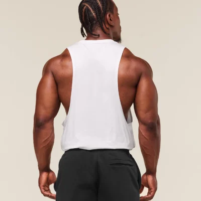 ⁦Gymshark Legacy Drop Arm Tank White Outlet⁩ – תמונה ⁦2⁩