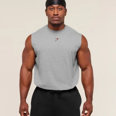 Gymshark Power Cut Off Tank Charcoal Core Marl Outlet