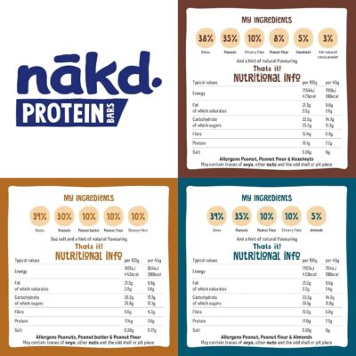⁦Nakd Protein Bars Variety Pack 16x45g⁩ – תמונה ⁦3⁩