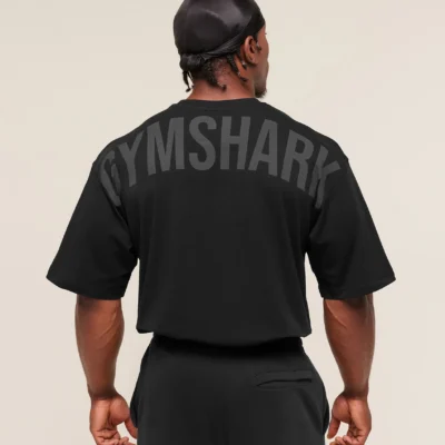 Gymshark Power T-Shirt Black/Asphalt Grey XXL Outlet