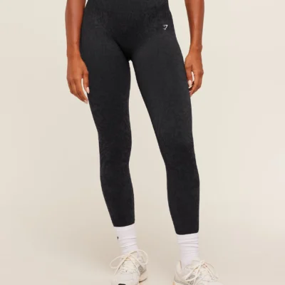 Gymshark Adapt Animal X Whitney Leggings Black / Asphalt Grey Size S