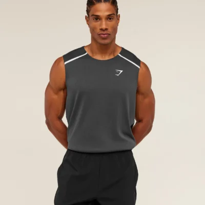 Gymshark Arrival Contrast Tank Grey/Black Size L