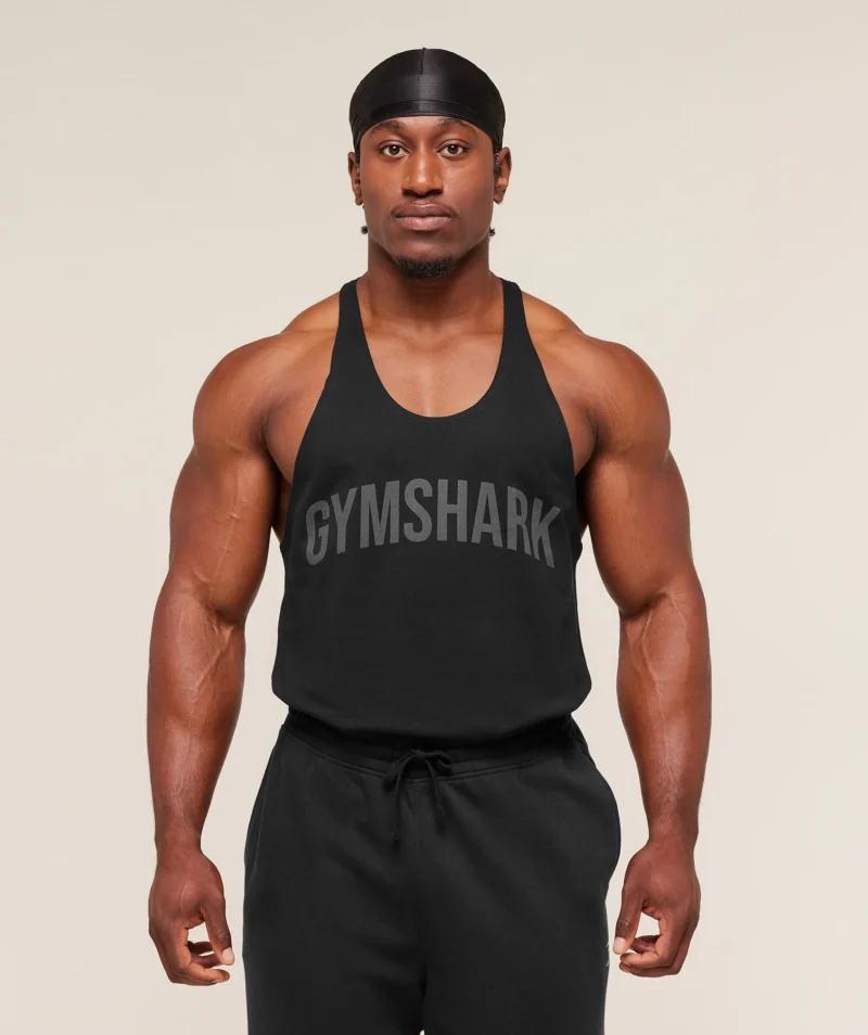 Gymshark Power Stringer - Black Asphalt Grey