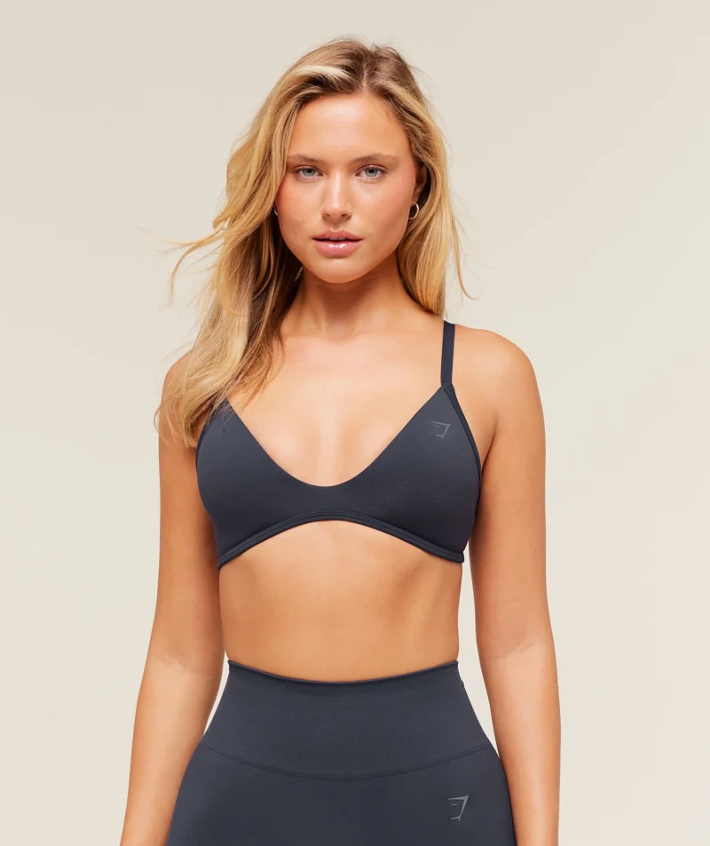 Gymshark Soft Sculpt V-neck Sports Bra Heavy Blue