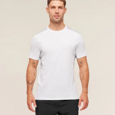Gymshark Sport T-Shirt White/Light Grey Size M