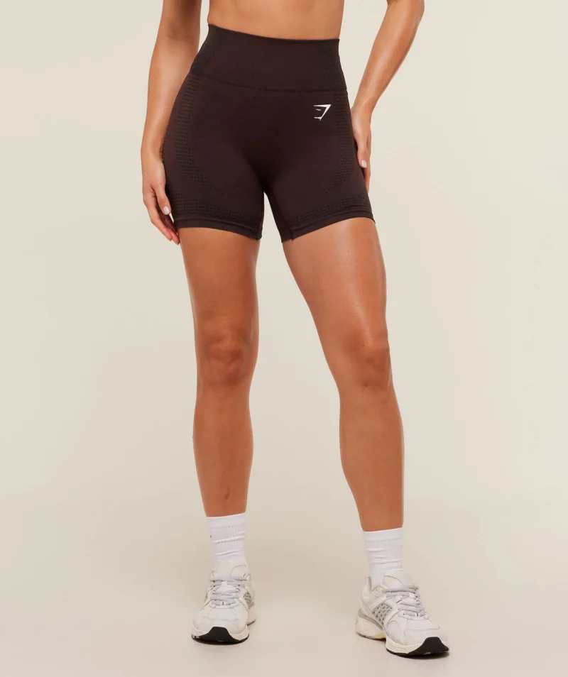 Gymshark Vital Seamless Shorts Rich Maroon Marl Size M