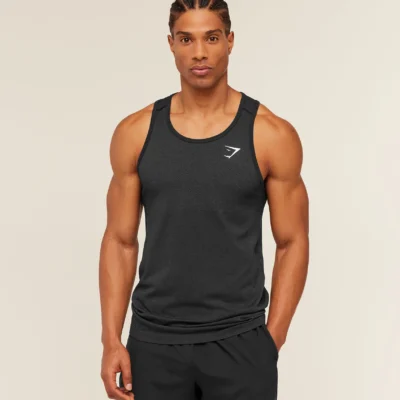 Gymshark Vital Tank Black/Silhouette Grey Size L