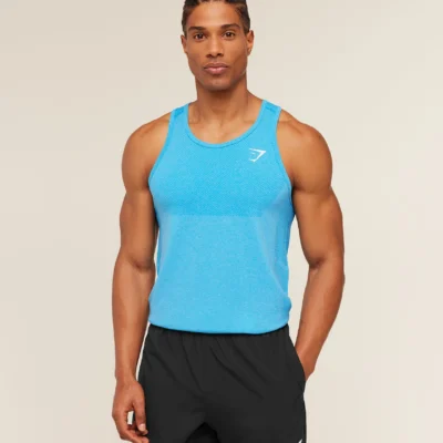 Gymshark Vital Tank White/Brand Blue Size L