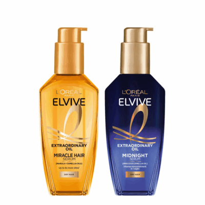 L'Oréal Paris Elvive Extraordinary Oil Nourished Hair Treatment Day and Night Routine Set for Dry Hair