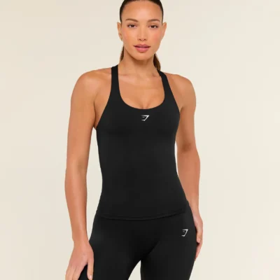 Gymshark Everyday Racer Back Tank with Shelf Black