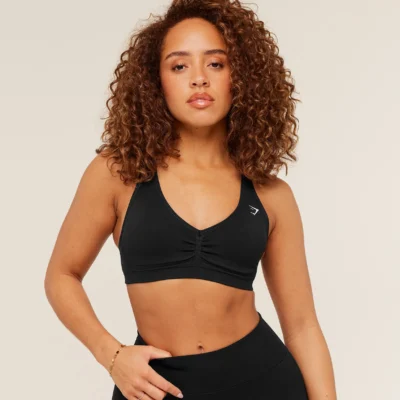 Gymshark Lift Seamless Sports Bra Black/Black Marl