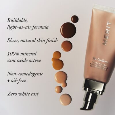 MERIT BEAUTY The Uniform Tinted Mineral Sunscreen SPF 50 50ml – תמונה 4