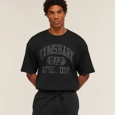 Gymshark Athletic Division Graphic T-Shirt  GS Black