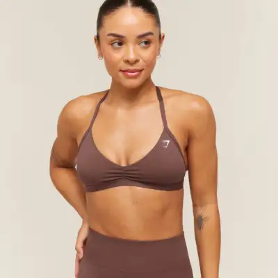 Gymshark Minimal Sports Bra 2.0 Espresso Brown