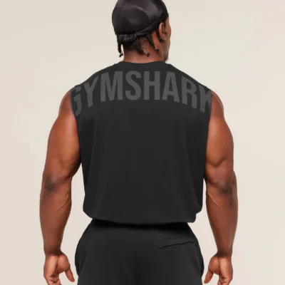 Gymshark Power Cut Off Tank Black/Asphalt Grey
