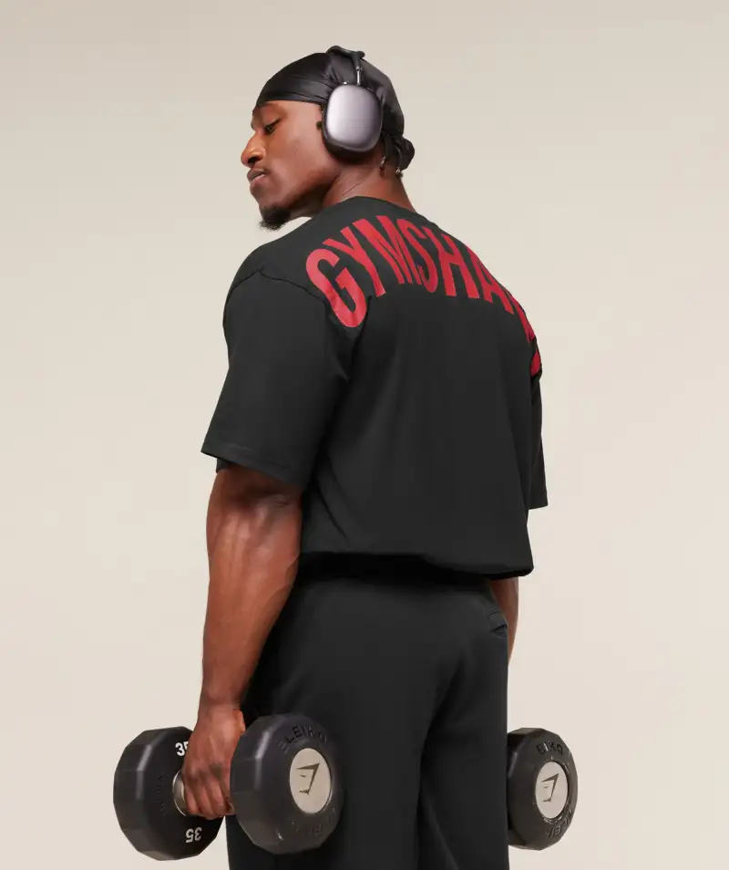 Gymshark Power T-Shirt oversized fit Black