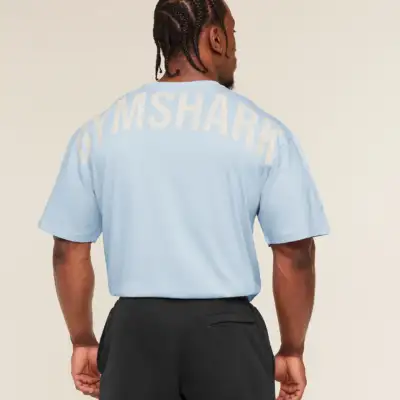Gymshark Power T-Shirt oversized fit Chilled Blue