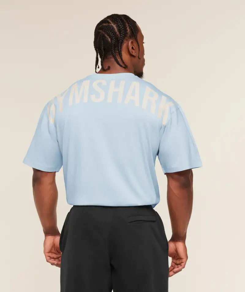 Gymshark Power T-Shirt oversized fit Chilled Blue